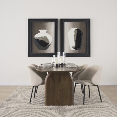 Alternative view of Shannon Dining Chair w/ Oatmeal Fabric & Matte Black Metal