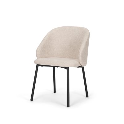 Shannon Dining Chair w/ Oatmeal Fabric & Matte Black Metal