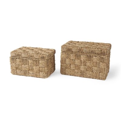 Hanalei Set of 2 Seagrass Boxes with Lids