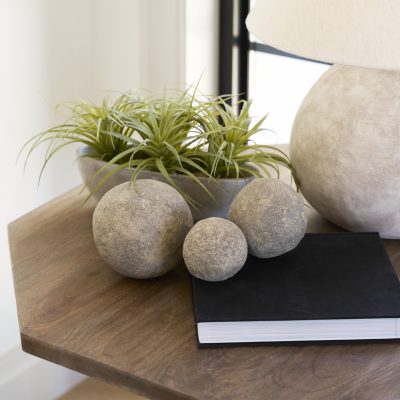 Alternative view of Sunita Set of 3 Gray Paper Mache Orbs