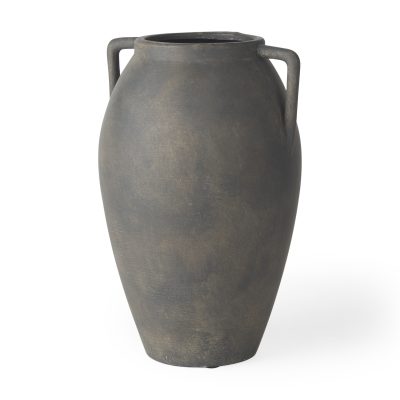Kilian Medium Brown-Gray Double Ear Vase