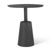 Maxwell 32" Round Black-Brown Wood w/ Black Metal Pedestal Bistro Table 2 0062964 69926 AB A