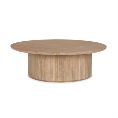 Terra 48L x 48W x 15H Light Brown Wood Round Coffee Table