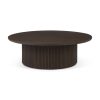 Terra 48L x 48W x 15H Dark Brown Wood Round Fluted Coffee Table 2 0063965 69877 A