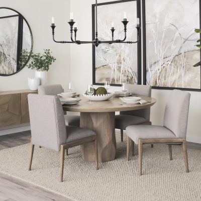Alternative view of Palisades Gray Upholstery w/ Solid Wood Armless Dining Chair