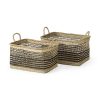 Nia 18.5L x 13.4W x 14.6H Set of 2 Light Brown Seagrass Rectangular Basket with Handles 1 0056397 69610 A