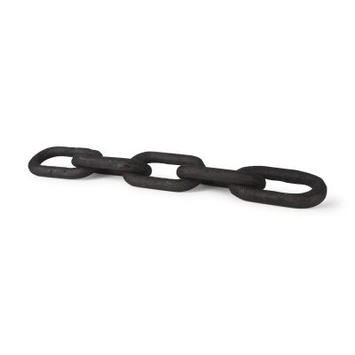 Alix 29.0L x 5.0W x 5.0H Black Wood Link Chain Decorative Object