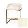 Hollyfield II Cream Fabric Seat W/ Gold Metal Base Counter Stool