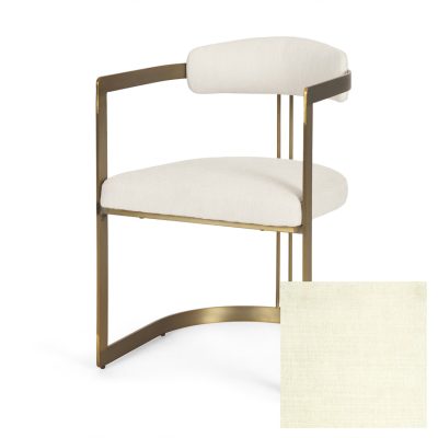 Hollyfield II Cream Fabric Seat W/ Gold Iron Frame Dining Chair