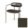 Parker Black Leather Seat Gold Metal Dining Chair 2 0101731 69361V A