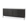 Divina Black-Brown Wood w/ White Marble Top and Black Metal Base Sideboard 1 0070391 69208 AB A