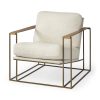 Watson Cream Fabric Wrap Gold Metal Frame Accent Chair 1 0041117 69135 A