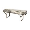 Jessie 55L x 16W White/Gray Hair-On-Hide Seat W/Gold Metal Base Accent Bench 2 0035146 69060 A
