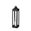 Ina Tall Charcoal Metal Candle Holder Lantern