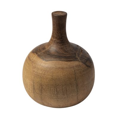 Afra Large Solid Wood Vase Shaped Decorative Object