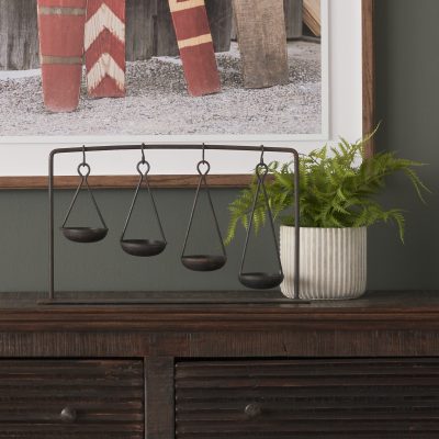 Alternative view of Enos 19L x 3W Black Metal 4 Bowl Ancient Spice Market Decorative Display