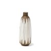Sisko I Short Rustic Brown White Ceramic Vase