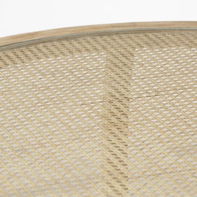 Alternative view of Hubbard Set of 2 Round Woven Cane w/Glass Top Solid Wood Base Coffee Tables