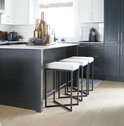 Alternative view of Frodo 26.5" Seat Height White Fabric Seat Black Metal Base Stool