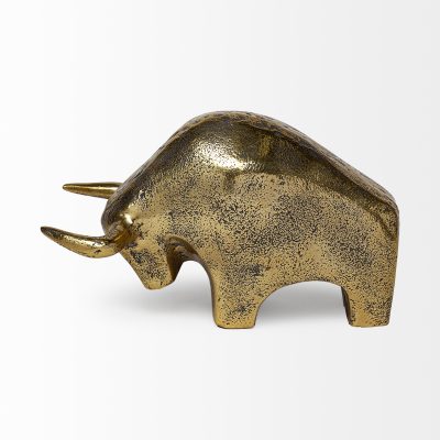 Alternative view of Tauro I 9L x 4W Gold Cast Aluminum Raging Bull
