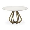 Laurent 48" Marble Top Gold Metal Base Dining Table 1 0027184 68238 AB A