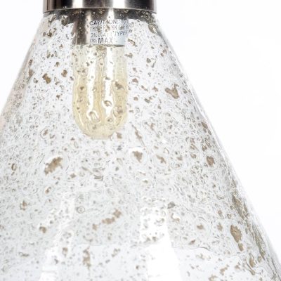 Alternative view of Thurlow II 11x12 Silver Metal Seeded Glass Conical Pendant Light