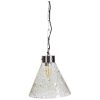 Thurlow II 11x12 Silver Metal Seeded Glass Conical Pendant Light 2 0012951 65365 A