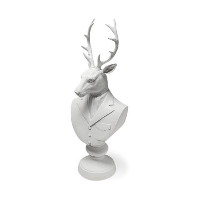 Mozart 8L x 6W White Resin Deer In A Suit