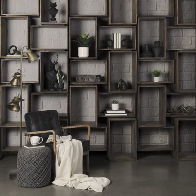 Alternative view of Simul Brown Wood 2 Shelves Modular Shelving Unit