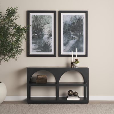 Alternative view of Bela Small Matte Black Arched Console Table