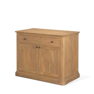 Baron Light Brown Solid Wood w/ Gunmetal Knobs 2-Door Accent Cabinet