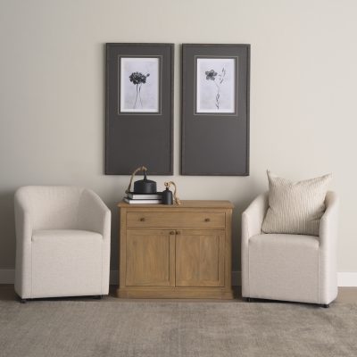 Alternative view of Baron Light Brown Solid Wood w/ Gunmetal Knobs 2-Door Accent Cabinet