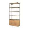 Baron Light Brown Wood w/ Gunmetal 2-Door Open Shelving Unit 1 0097258 71119 AB A