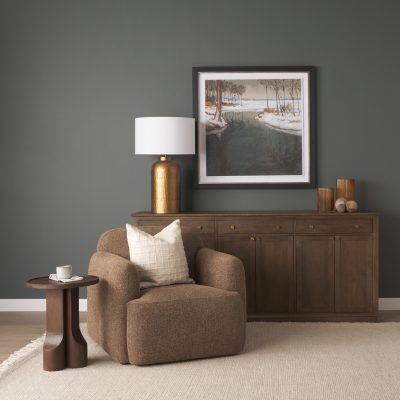 Alternative view of Baron Dark Brown Solid Wood w/ Antiqued Aged Brass Knobs 3-Drawer 6-Door Sideboard