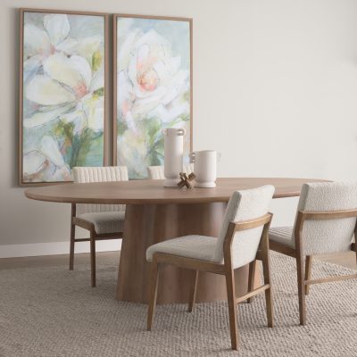 Alternative view of Jovani 94" Solid Light Brown Mango Wood Oval Dining Table