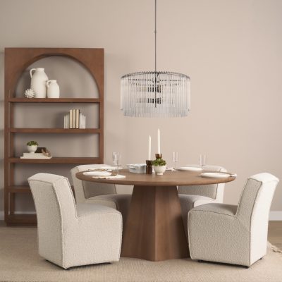Alternative view of Jovani 60" Solid Light Brown Mango Wood Round Dining Table