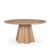 Jovani 60" Solid Light Brown Mango Wood Round Dining Table 2 0094519 71106 AB A