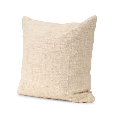 Jacory Cream Checker Textured Decorative Square Pillow Cover