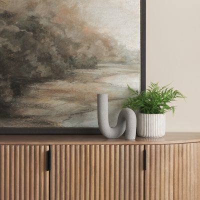 Alternative view of Kailyn Resin Textured Concrete Gray Decorative Object