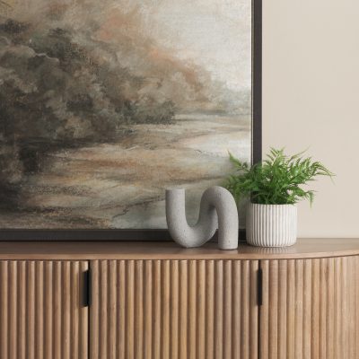 Alternative view of Kailas Resin Textured Concrete Gray Decorative Object