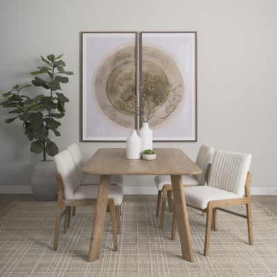 Alternative view of Welborn 84" Light Brown Wood Rectangular Dining Table