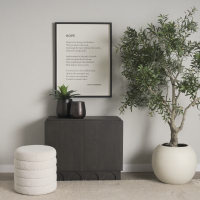 Alternative view of Wagner Dark Brown Wood w/ Arched Design Accent Cabinet