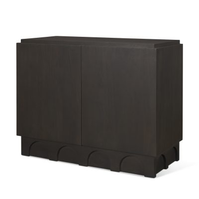 Wagner Dark Brown Wood w/ Arched Design Accent Cabinet