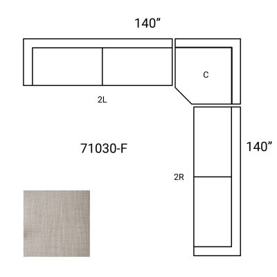 Alternative view of Warner Gray 3 Piece Sofa Set w/Corner Piece