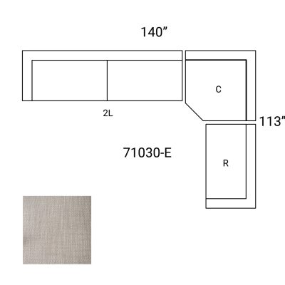 Alternative view of Warner Gray 3 Piece Sofa Set w/Corner Piece
