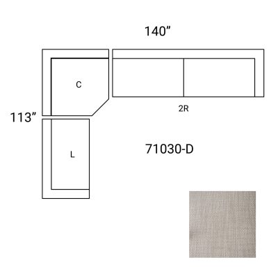 Alternative view of Warner Gray 3 Piece Sofa Set w/Corner Piece
