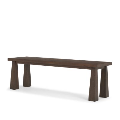 Wolcott Rectangular Dark Brown Solid Wood Bench