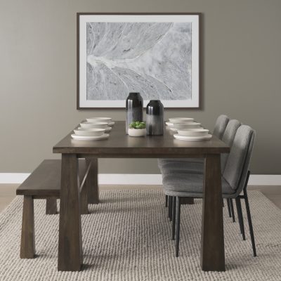 Alternative view of Wolcott Rectangular Dark Brown Solid Wood Dining Table