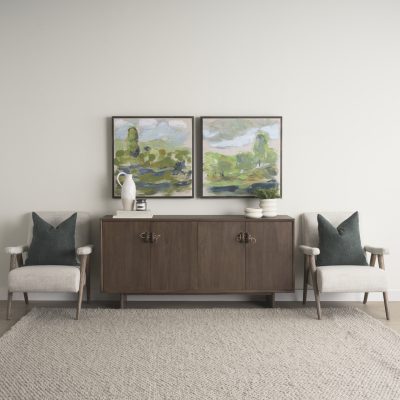 Alternative view of Varenna 4 Door Dark Brown Wood w/ Rope Handles Sideboard