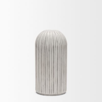 Alternative view of Ummi Small Off White w/ Gray Antiquing Ceramic Vase